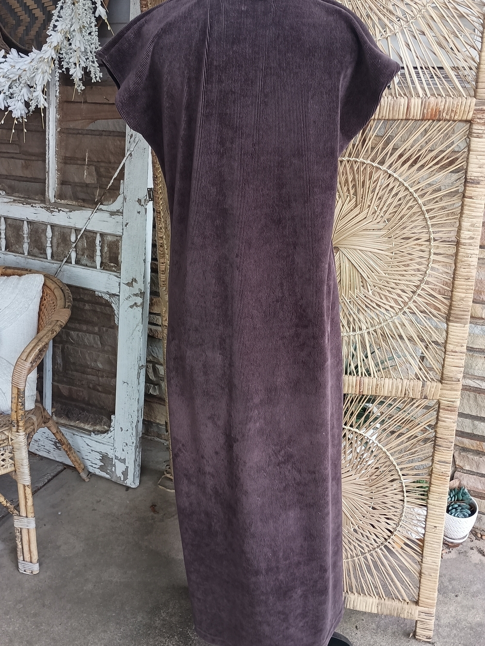 Liz Claiborne LizSport Corduroy Maxi Dress in Brown_Petite Med - Picture 5 of 6